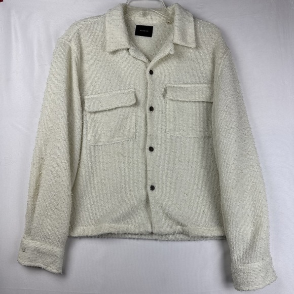 PacSun Jackets & Blazers - PacSun Womens Small Cream Textured Utility‎ Jacket Button Front Shacket